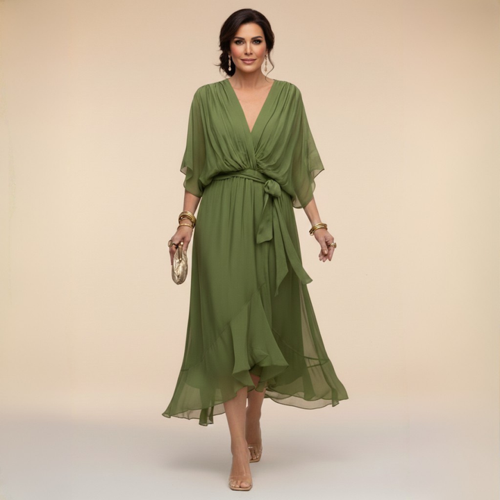 DANIELLE | CHIFFON V-NECK DRESS